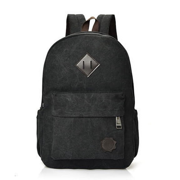 Retro Trend Canvas Bag College Style Backpack College Student Schoolbag,Khaki