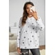 thumbnail image 4 of ABPHQTO Sudadera de mujer blanca con estampado de estrellas y aberturas laterales, 4 of 5