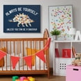 thumbnail image 2 of The Kids Room by Stupell Always Be Yourself Blue Dinosaur Kids Word Design Canvas Wall Art by Daphne Polselli, 2 of 6
