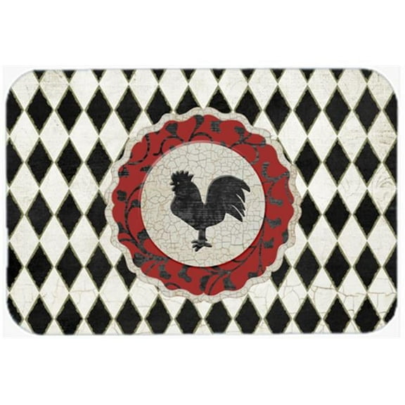 Carolines Treasures Rooster Harlequin Black And White Mouse Pad 7.75 x 9.25 In.