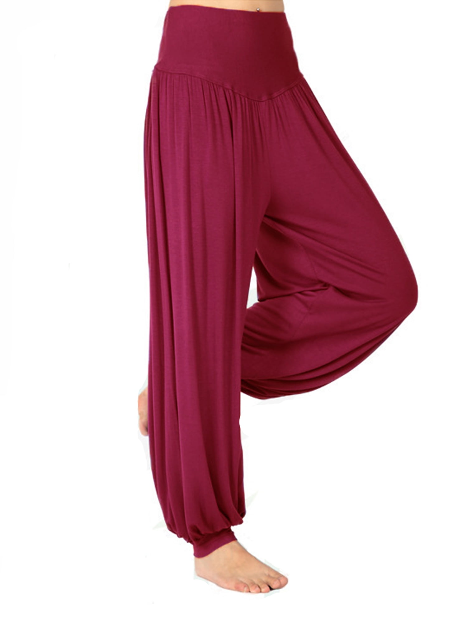Indian Rayon Pant Women Yoga Pant Fashionable Elasticized & Drawstring Waist Fit 