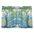thumbnail image 7 of Yayeee Kitchen Curtains Tier Pair Light Filtering 27"x36" Rod Pocket Short Cafe Window Panel, Beige Tree, 7 of 7