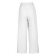 thumbnail image 5 of Wycnly on Sale Pants for Women Womens Palazzo Pants Casual Drawstring Elastic Waist Loose Wide Leg Trousers Lightweight Linen Solid Yoga Flared Long Pants, 5 of 6