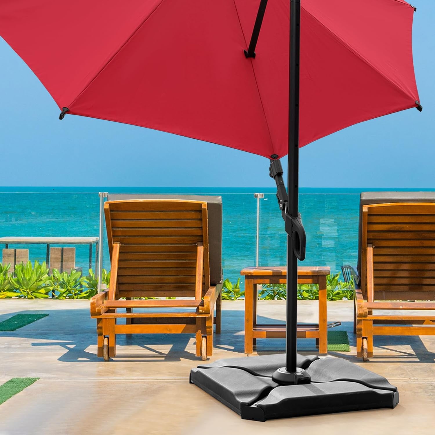 abba patio 55 lb patio umbrella base Patio: & ACCESSORIES ;Includes Abba Patio Umbrella Offset Base