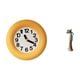 thumbnail image 1 of Reloj de pared redondo moderno y silencioso, ideal para dormitorio o escritorio. Figura decorativa africana, artesanía coleccionable hecha de madera y, 1 of 8