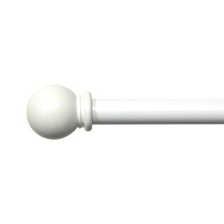 Mainstays White Ball Finial and Curtain Rod