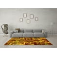 thumbnail image 3 of Ahgly Company Machine Washable Indoor Square Patchwork Yellow Transitional Area Rugs, 3' Square, 3 of 4