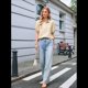 thumbnail image 4 of Camisas de Mujer con Botones, Mangas Abullonadas, Cuello Alto, Blusas Elegantes e Informales. Caqui Superficial M, 4 of 8