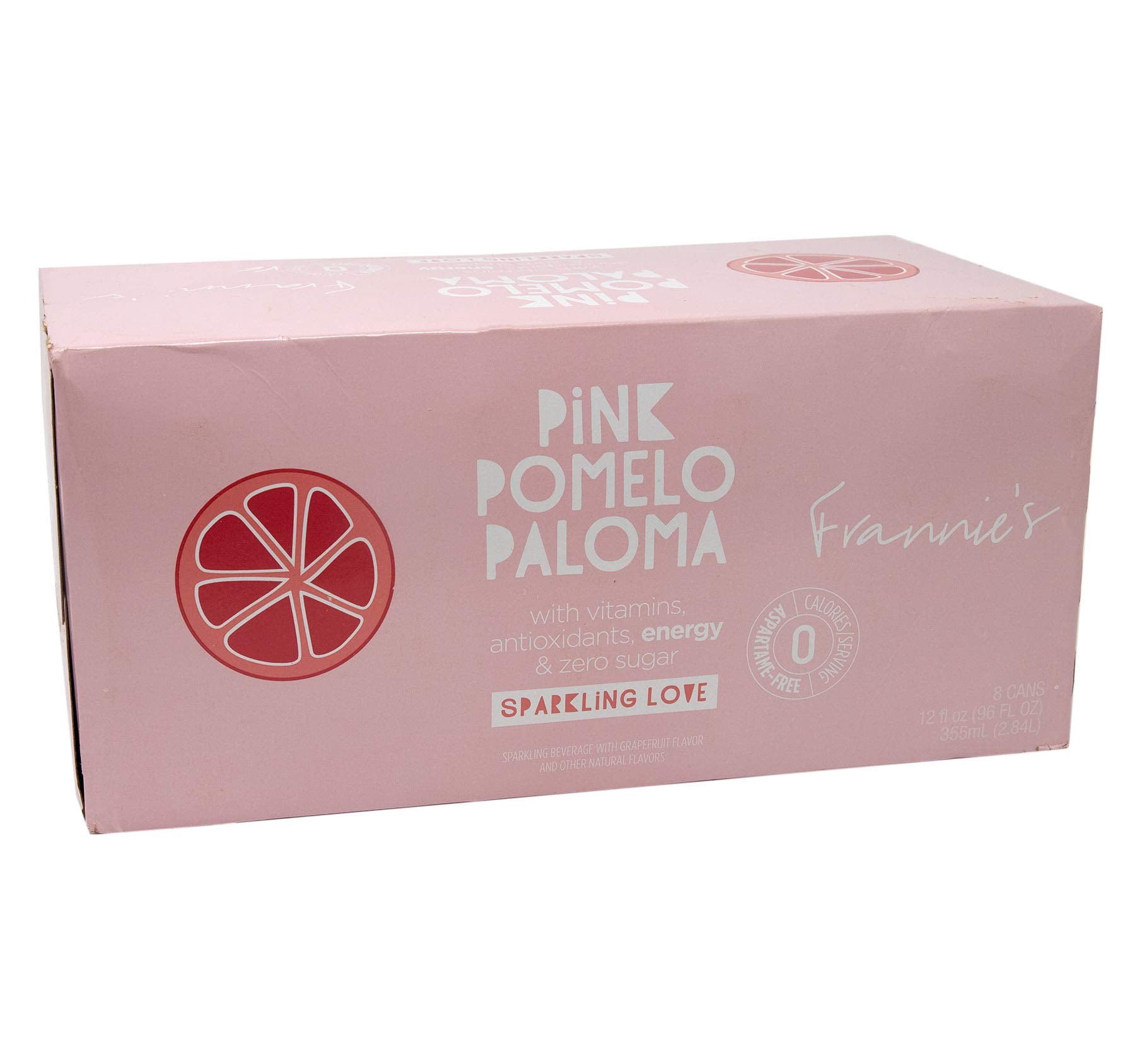 Frannie's Sparkling Beverage- Zero Calories & Sugar, Aspertame Free: 8-Pack 12 fl. oz. Cans Pink Pomelo Paloma