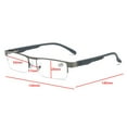 thumbnail image 3 of Mens Half Rimless Blue Light Blocking Rectangle Reading Glasses +2.0, Metal Black Spring Hinges Classic Readers 2.0, 3 of 6