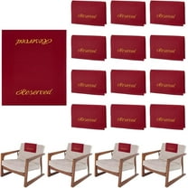 12Pcs Dark Red Reserved Seating Signs 14Inch Chair Reserved Seat Sign Cloth Church Placeholder Pew Signs for Wedding Meeting Ceremony Party Celebration Church Event Reception
