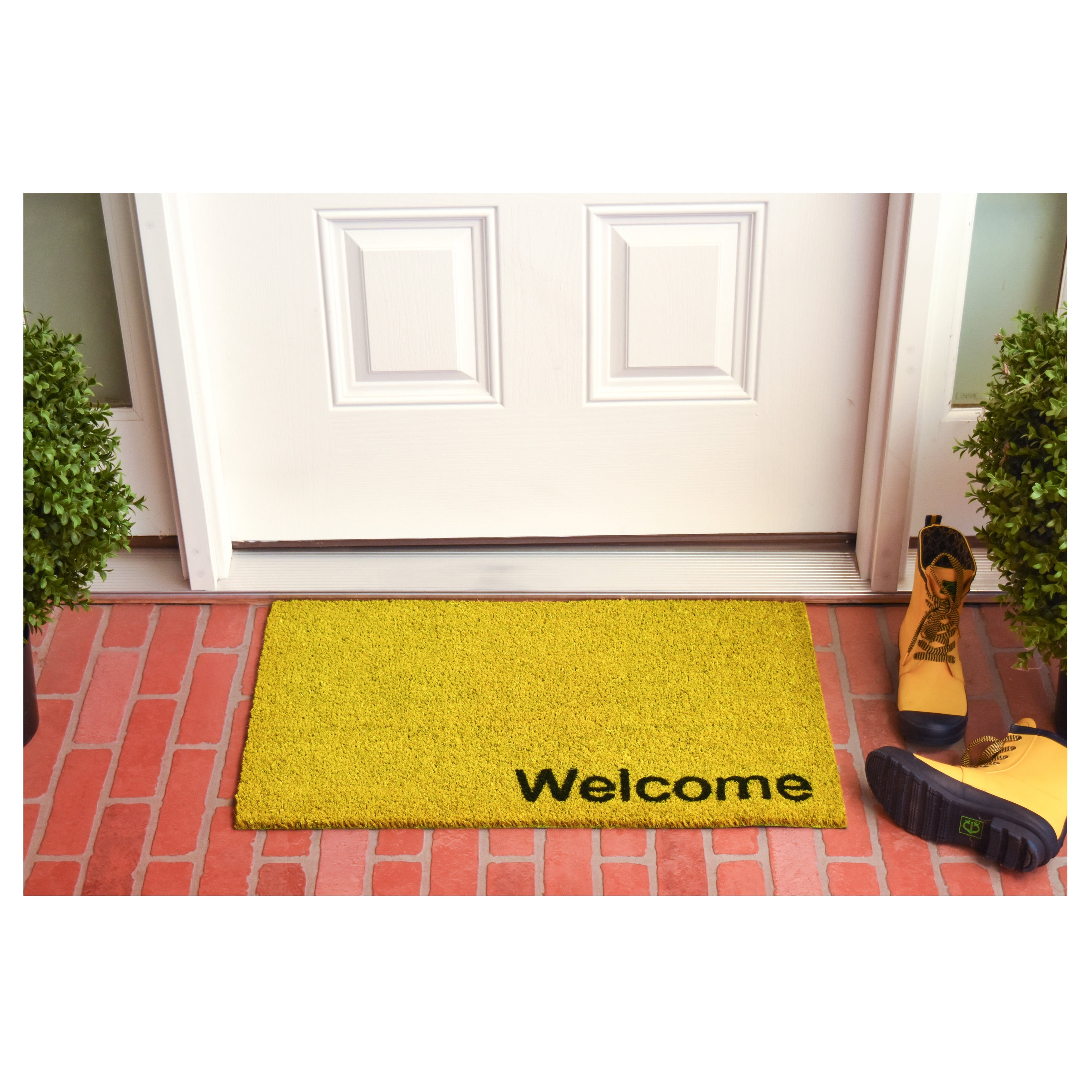 Collins Yellow Pastel Welcome Doormat, 17" x 29"