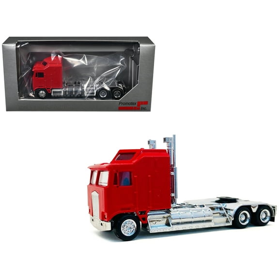 Kenworth K100 with 5-Bar Grill and XXL Chassis Red 1/87 HO Plastic Model by Promotex