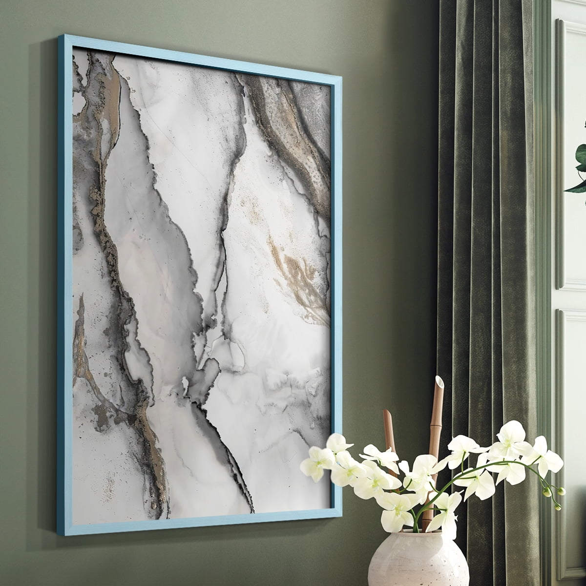 Abstract Ink Fantasy I in Paper Solid Wood 11 x 14 Framed Print