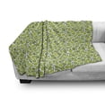 thumbnail image 2 of Fruits Soft Flannel Fleece Blanket, Summer Eat Apples Pattern Home Brew Autumn Season Juicy Organic Fresh Diet, Cozy Plush for Indoor and Outdoor Use, 50" x 60", Fern Green and White, by Ambesonne, 2 of 5