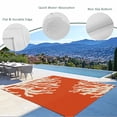 thumbnail image 3 of Coral Orange Outdoor Rug 5x7 Ft - Reversible Patio Rug Outdoor Camping Rugs, Coastal White Ocean Marine Nautical Beach Washable Indoor Outdoor Area Rugs, Non-Slip Outdoor Carpet Runner for Deck/Porch, 3 of 8