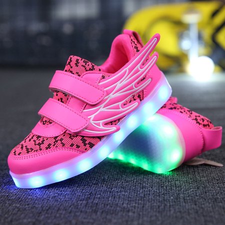 

Cuoff Led Lights Halloween Decorations Children s Winged Light Shoes LED High-top Children s Light Shoes USB Rechargeable Colorful Shoes