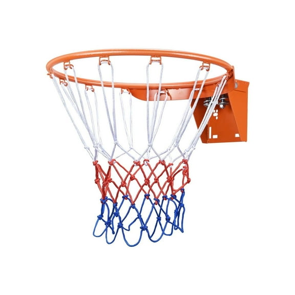 Basketball Rim, Wall Door Mounted Basketball Hoop, Heavy Duty Q235 Basketball Flex Rim Goal Replacement with Net, Standard 18" Indoor and Outdoor Hanging Basketball Hoop for Kids Adults