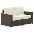thumbnail image 2 of Pemberly Row Contemporary Brown Rattan Loveseat, 2 of 7