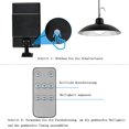 thumbnail image 3 of Lámpara solar para exteriores, luz solar LED de 4 modos con sensor de movimiento, control remoto, panel solar ajustable de 360°, 3 niveles de brillo, lámpara solar impermeable IP65, 3 of 5