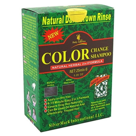 Deity America Natural Herbal 2in1 Formula Color Change Shampoo, Dark Brown Rinse 1 ea