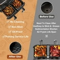 thumbnail image 2 of 2pcs silicone air fryer liners for ninja foodi dual dz201, non-stick air fryer basket accessories, reusable liners fits 8 qt, 2 of 6