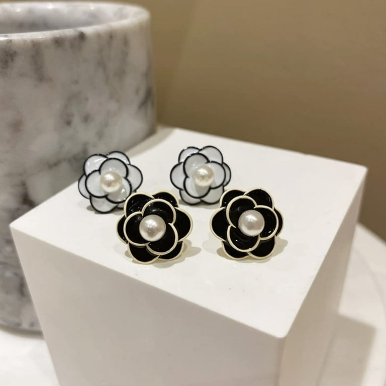 Chanel Clover Flower Pearl Earrings