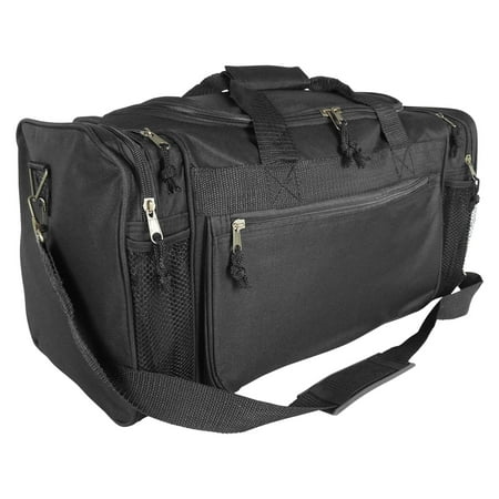 DALIX 20&quot; Sports Duffle Bag w Water Bottle Mesh and Valuables Pockets in Black - www.semadata.org