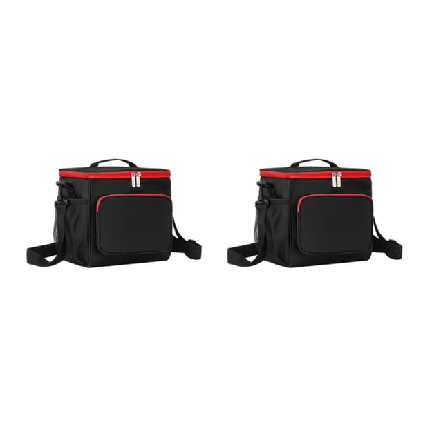 Inteprter Fiambrera Tamaño de la bolsa Material ligero Tessuto Oxford Bolsa de almuerzo con aislamiento térmico Negro Negro 2Conjunto