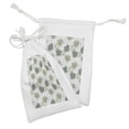 thumbnail image 2 of Floral Fabric Pouch Set of 2, Demonstration of Botanical Themed Pastel Colored Roses Along Faded Leaves, Drawstring Bag for Toiletries Masks and Favors, 9" x 6", White Laurel Green, by Ambesonne, 2 of 2