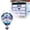 Blue, variant on 2D Hot Air Balloon Solar Pendant Light with Flickering Flame Acrylic Hanging Lamp for Garden Patio Porch Yard Party Decoration 7.9 inches