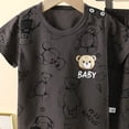 thumbnail image 4 of NIEWTR 2T 3T 4T 5T Kids Summer Clothes Girls Boys Short Sleeve Pullover & Comfy Shorts Set Soft Pajamas Loungewear for Daily and Sleep(A-Black,7-8 Years), 4 of 5