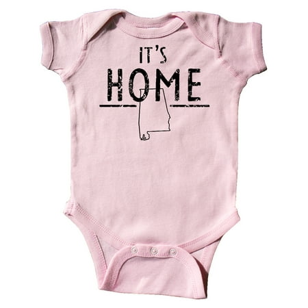

Inktastic It s Home- Alabama State Outline DIstressed Text Gift Baby Boy or Baby Girl Bodysuit