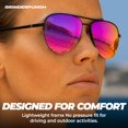 thumbnail image 3 of grinderPUNCH Polarized Aviator Sunglasses Men Women Retro Vintage Pilot Sun Glasses UV400 Protection - Pink, 3 of 8