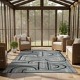 thumbnail image 6 of CAMILSON Spring Geometric Arch Striped Easy-Cleaning Non-Shedding Washable Outdoor Indoor Area Rug Blue 9x12, 6 of 9