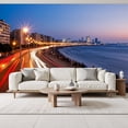 thumbnail image 2 of Wallpaper panoramic view drive dusk mumbai india mumbai Peel and Stick Wall Murals 69"H x 96"W Removable PVC Wall Paper Self-Adhesive Wall Paintings Art Decor for Bedroom Living Room, 2 of 7
