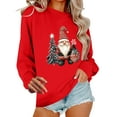 thumbnail image 2 of Christmas Sweatshirts for Women Embroidered Christmas Shirt Xmas Tree Gift Casual Long Sleeve Pullover Tops Red L, 2 of 6