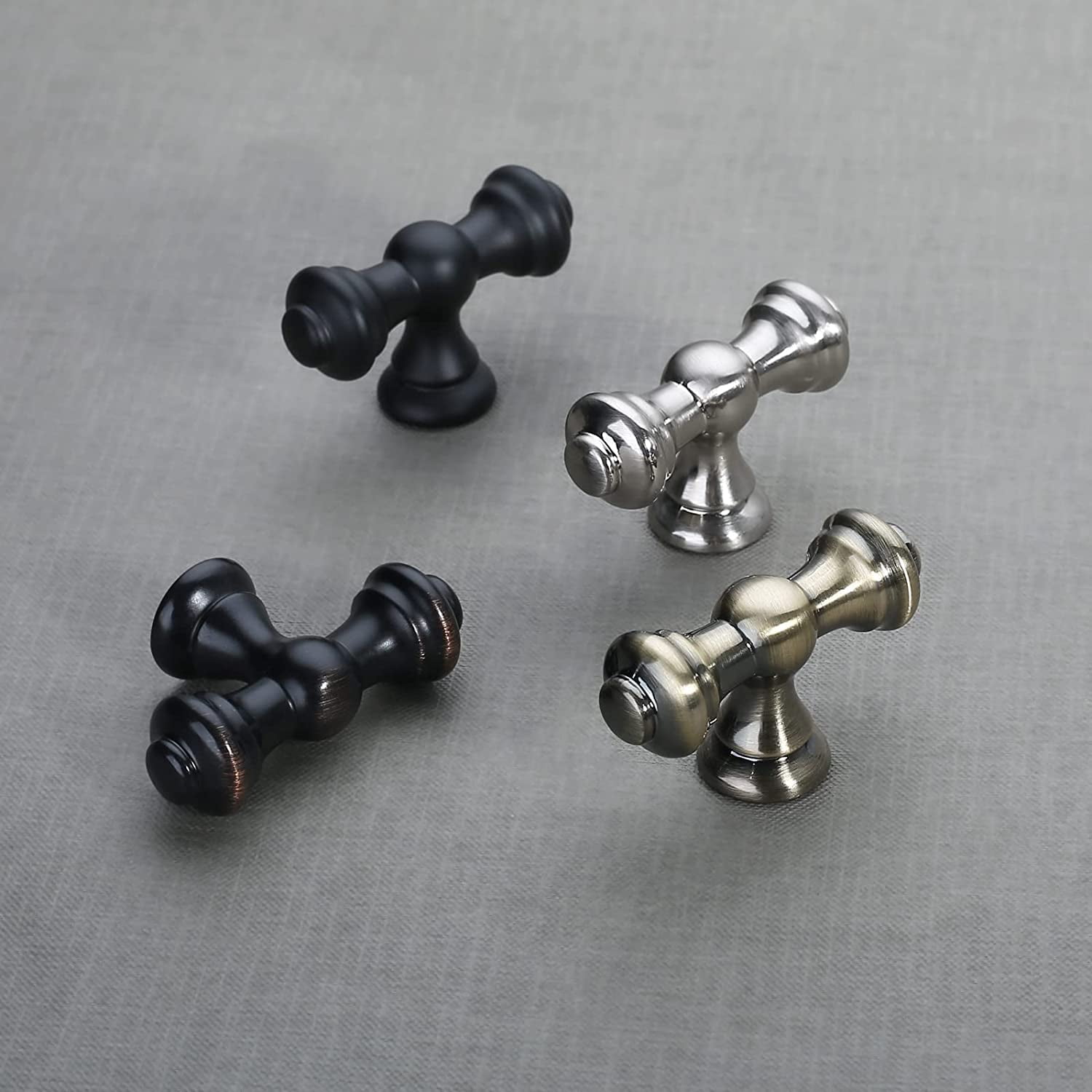 6pcs Zinc Cabinet Knobs, Brushed Satin Nickel Finish, Kitchen Cabinet Hardware, Drawer Knobs for Dressers, 2.1x1.2 inches, Includes Screws