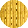 thumbnail image 1 of Ahgly Company Indoor Round Oriental Yellow Modern Area Rugs, 3' Round, 1 of 4
