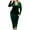 Green, variant on Mikilon Women's Plus Size Elegant Dress Solid Color V-neck Gold Velvet Dress