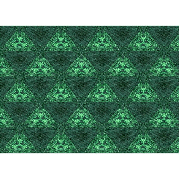 Ahgly Company Indoor Rectangle Patterned Deep Teal Green Area Rugs, 2' x 5'
