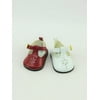 "2 Pack of Mary Janes with Buckle: Burgundy and White-Fits 18"" American Girl Dolls, Madame Alexander, Our Generation, etc. | 18 Inch Doll Accessories"