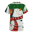 thumbnail image 5 of Odeerbi Christmas Scrub Shirts for Women Fashion Short Sleeve V-Neck Printing Scrub Tops Working Uniform With Pocket Green, 5 of 5