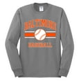 thumbnail image 2 of Wild Bobby City of Baltimore Baseball Fantasy Fan Sports Men's Long Sleeve T-Shirt, Heather Grey, XX-Large, 2 of 6