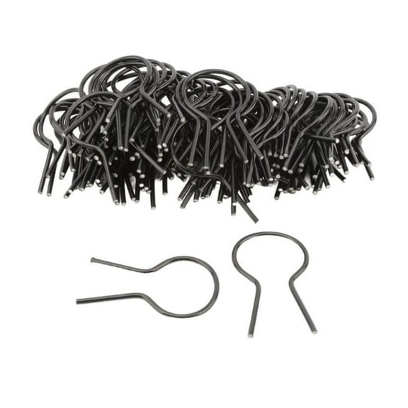 EZ 1 5/8" OD x 8 Gauge Preformed Steel Tie Wire - Fence Ties - 100 Pack (Black Vinyl Coated)
