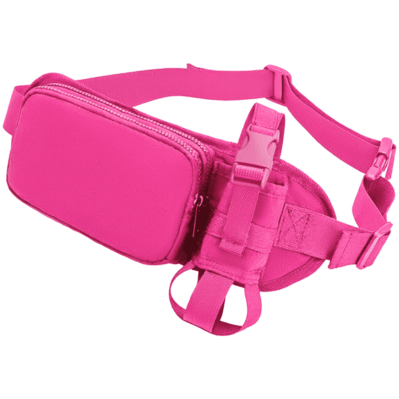 Running Waist Pack Water Bottle Holder, Nylon Fanny Pack for Women Men, Hiking Waist Bag with Cell Phone Storage, Adjustable 23-46.5 in Lightweight Fitness Belt
