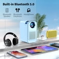 thumbnail image 3 of Mini Projector, Supporting 1080P High Definition Resolution, Portable Projector Screen with Projector Stand, Automatic Vertical Trapezoidal Correction,Equipped with WiFi and Bluetooth Functions,Blue, 3 of 8