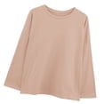 thumbnail image 2 of Camiseta de mujer suelta manga larga top color sólido sudadera blusa, rosa, L Inevent AP001130-26, 2 of 7