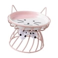 thumbnail image 1 of Cat owl with Metal Raised Stand Neck Protector Cat Bowl Dog Pink, 1 of 8