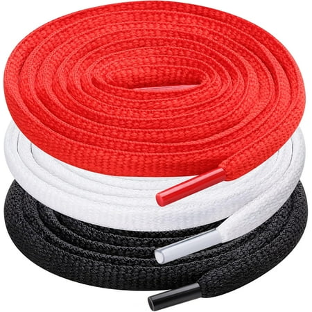 3 Pair Oval Shoe Laces  Half Round 1/4  Shoelaces for Athletic Running Sneakers Shoes Boot Strings